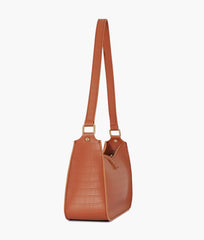 RTW Creation - Brown crocodile baguette bag