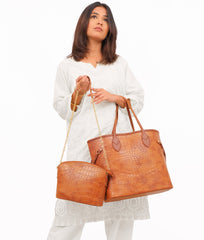 RTW Creation - Brown crocodile neverfull two piece set