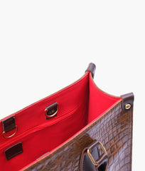 RTW Creation - Brown on-the-go crocodile handbag