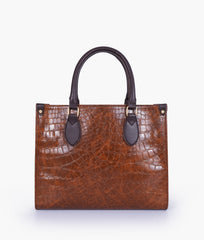 RTW Creation - Brown on-the-go crocodile handbag