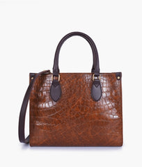 RTW Creation - Brown on-the-go crocodile handbag