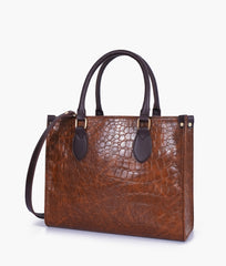 RTW Creation - Brown on-the-go crocodile handbag