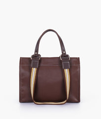 RTW Creation - Brown dual-pocket mini tote bag