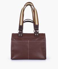 RTW Creation - Brown dual-pocket mini tote bag