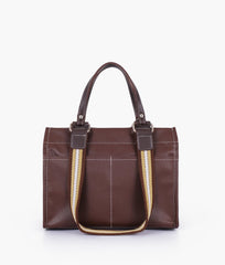 RTW Creation - Brown dual-pocket mini tote bag