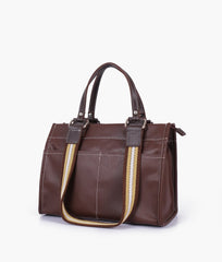 RTW Creation - Brown dual-pocket mini tote bag