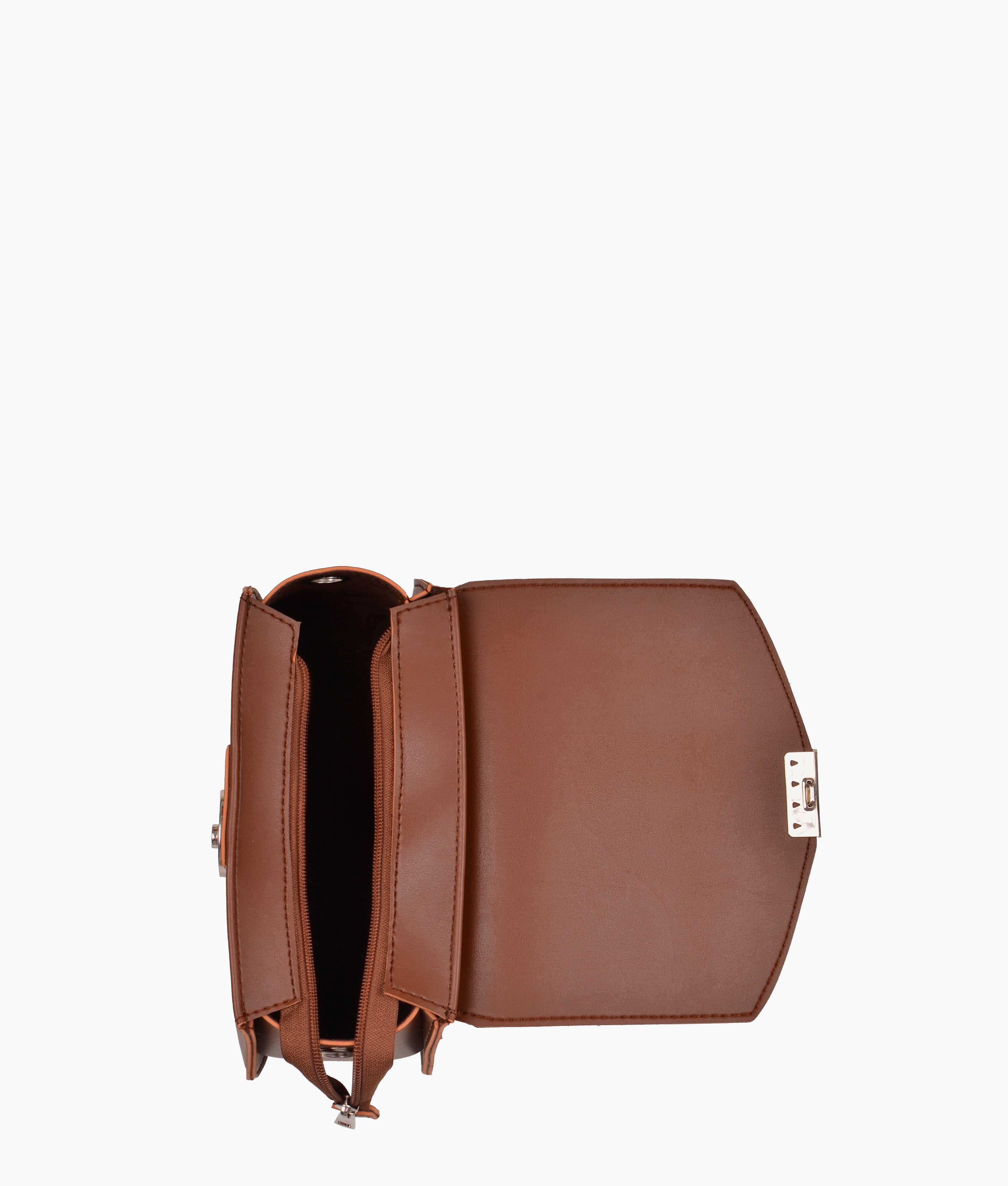 RTW Creation - Brown saddle bag with front lock