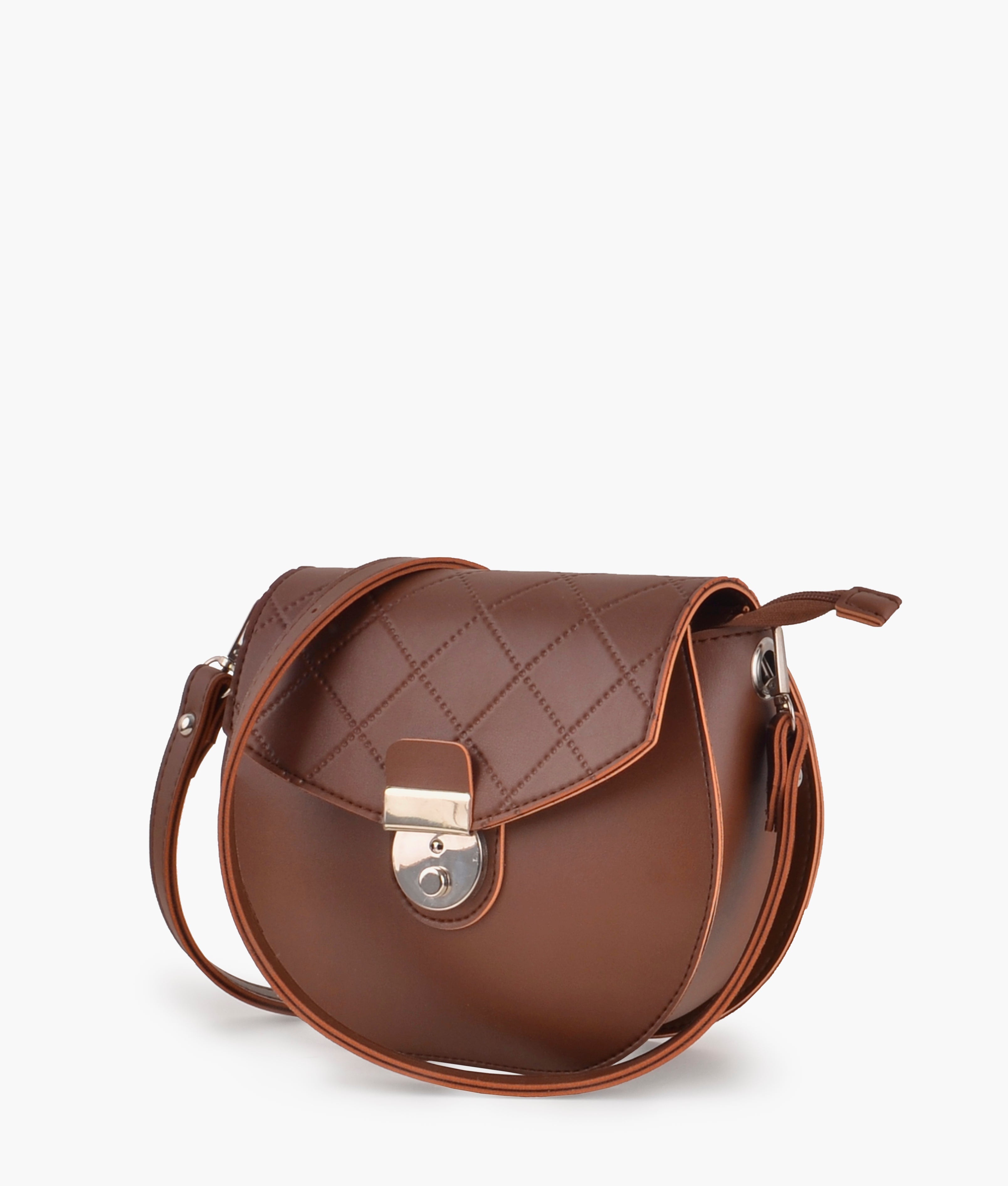 RTW Creation - Brown saddle bag with front lock