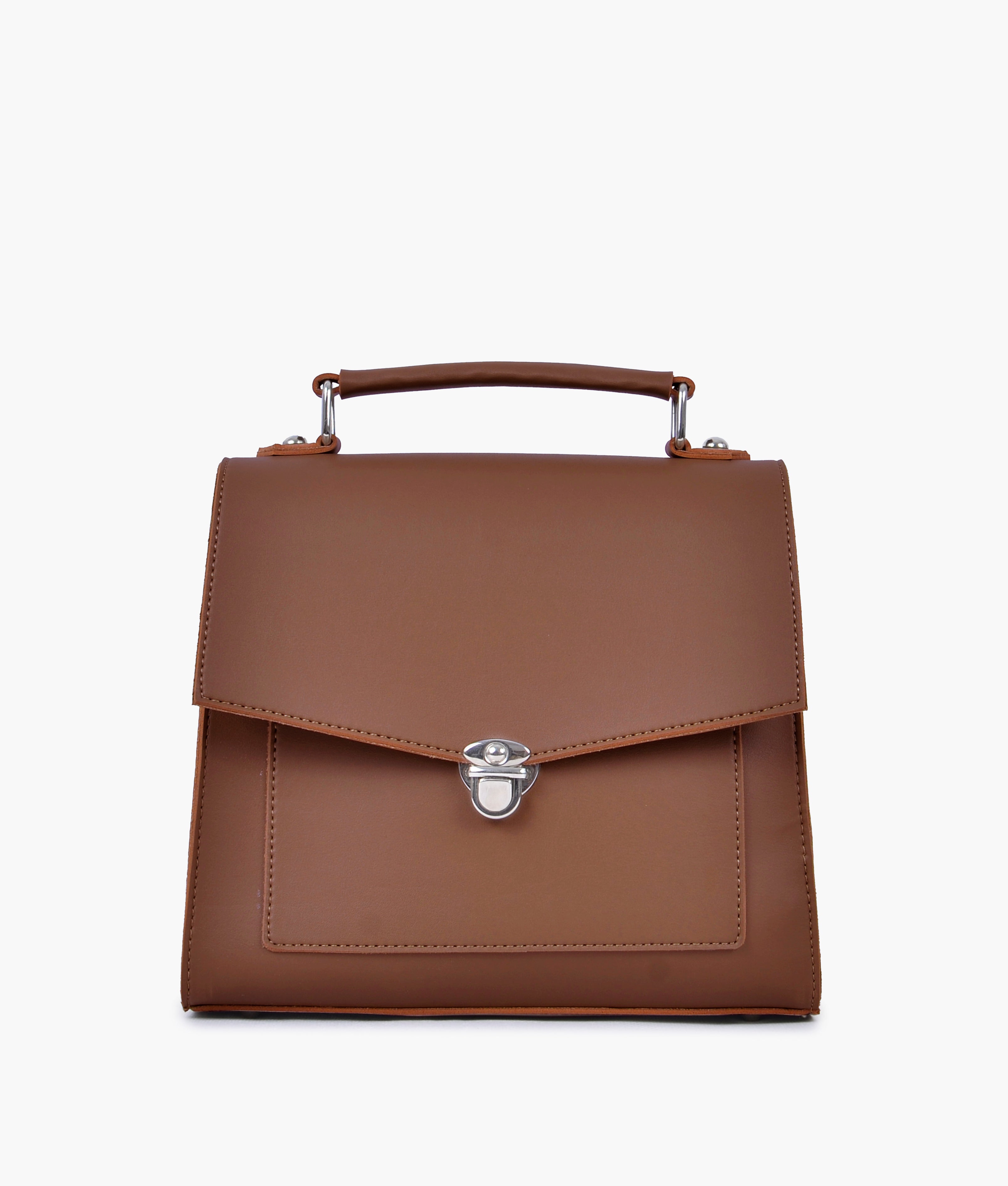 RTW Creation - Brown push-lock messenger bag