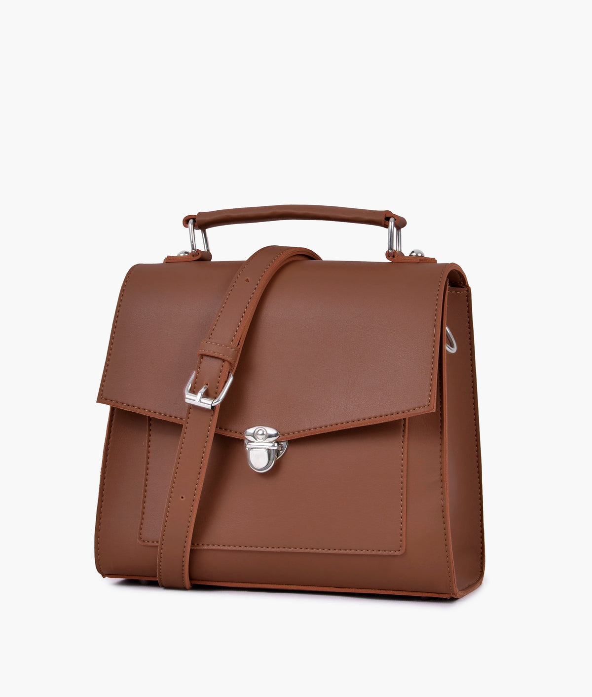 RTW Creation - Brown push-lock messenger bag