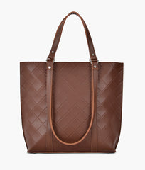 RTW Creation - Brown quilted tote bag
