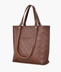 RTW Creation - Brown quilted tote bag