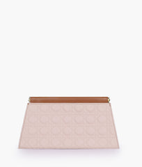 RTW Creation - Brown quilted evening clutch with snap closure