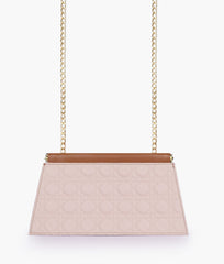 RTW Creation - Brown quilted evening clutch with snap closure