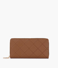RTW Creation - Brown quilted pattern wallet