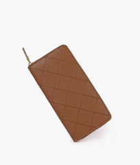 RTW Creation - Brown quilted pattern wallet