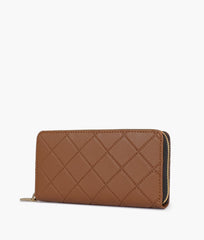 RTW Creation - Brown quilted pattern wallet