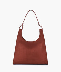 RTW Creation - Dark brown suede hobo tote bag