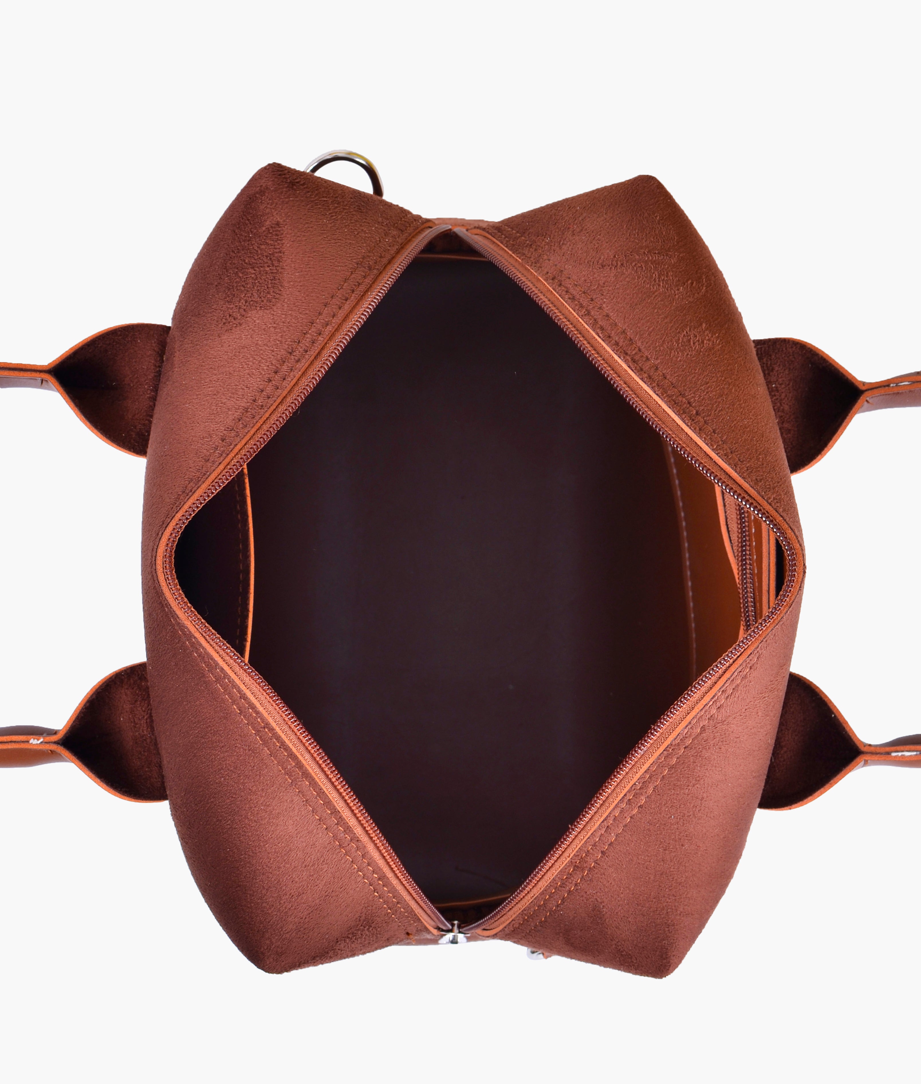 RTW Creation - Horse brown suede mini bowling bag