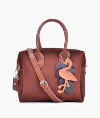 RTW Creation - Horse brown suede mini bowling bag