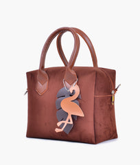RTW Creation - Horse brown suede mini bowling bag
