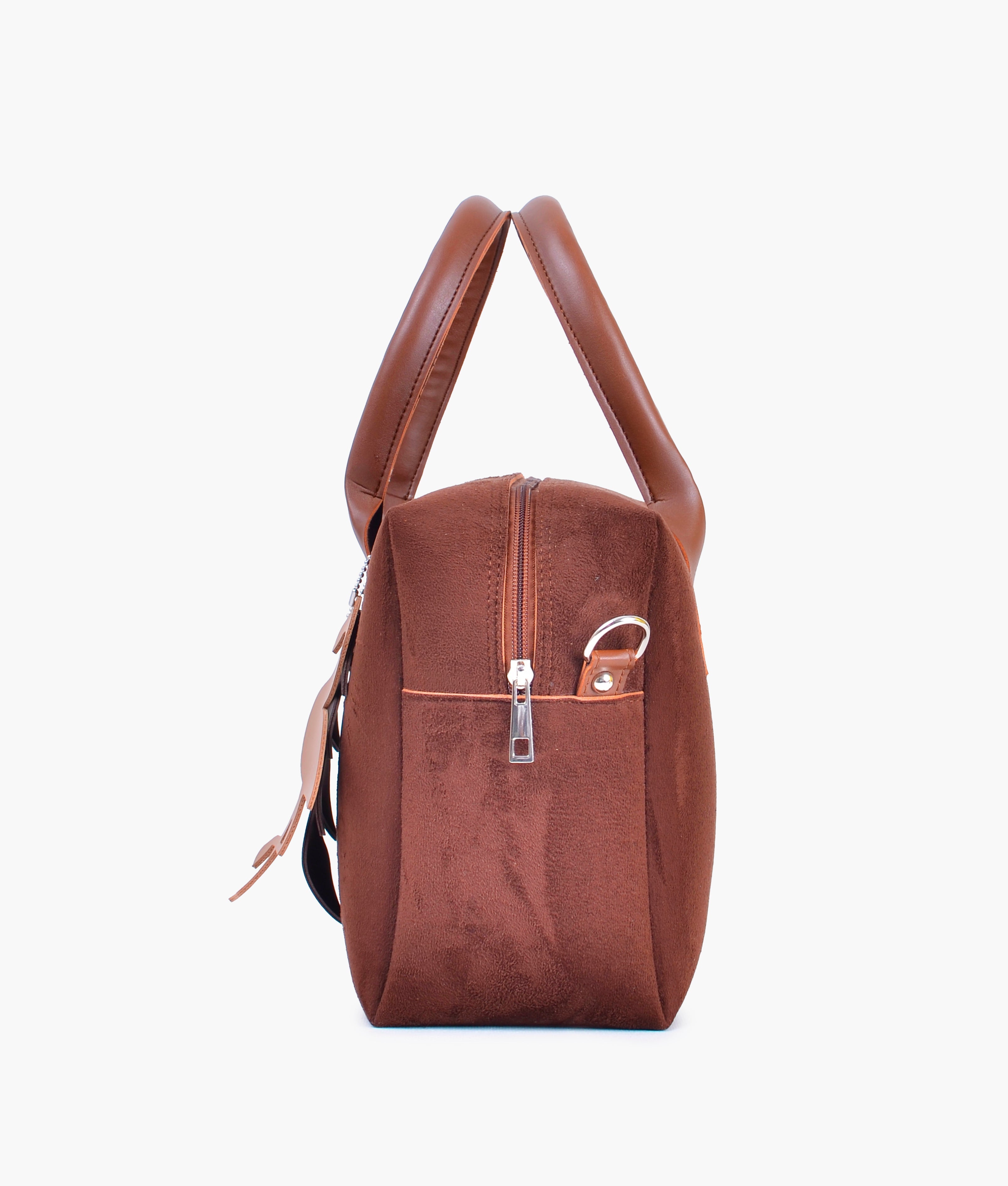 RTW Creation - Horse brown suede mini bowling bag