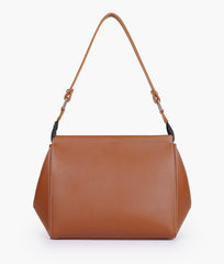 RTW Creation - Brown suede trio twist handbag