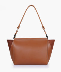 RTW Creation - Brown suede trio twist handbag