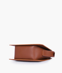 RTW Creation - Brown trapeze top-handle bag