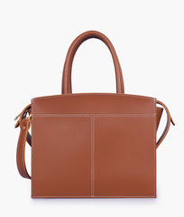 RTW Creation - Brown trapeze top-handle bag