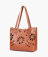 RTW Creation - Brown two-piece floral tote
