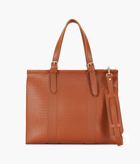 RTW Creation - Brown weaved laptop bag with sleeve