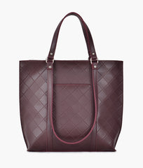 RTW Creation - Burgundy quilted tote bag