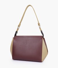 RTW Creation - Burgundy and off-white trio twist handbag