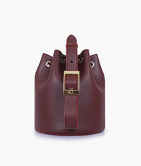 RTW Creation - Burgundy loop handle bucket bag