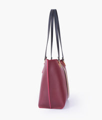 RTW Creation - Burgundy centre-stripe tote bag