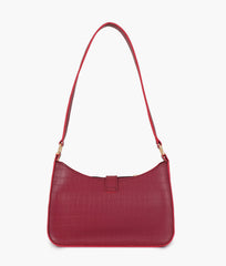 RTW Creation - Burgundy crocodile baguette bag