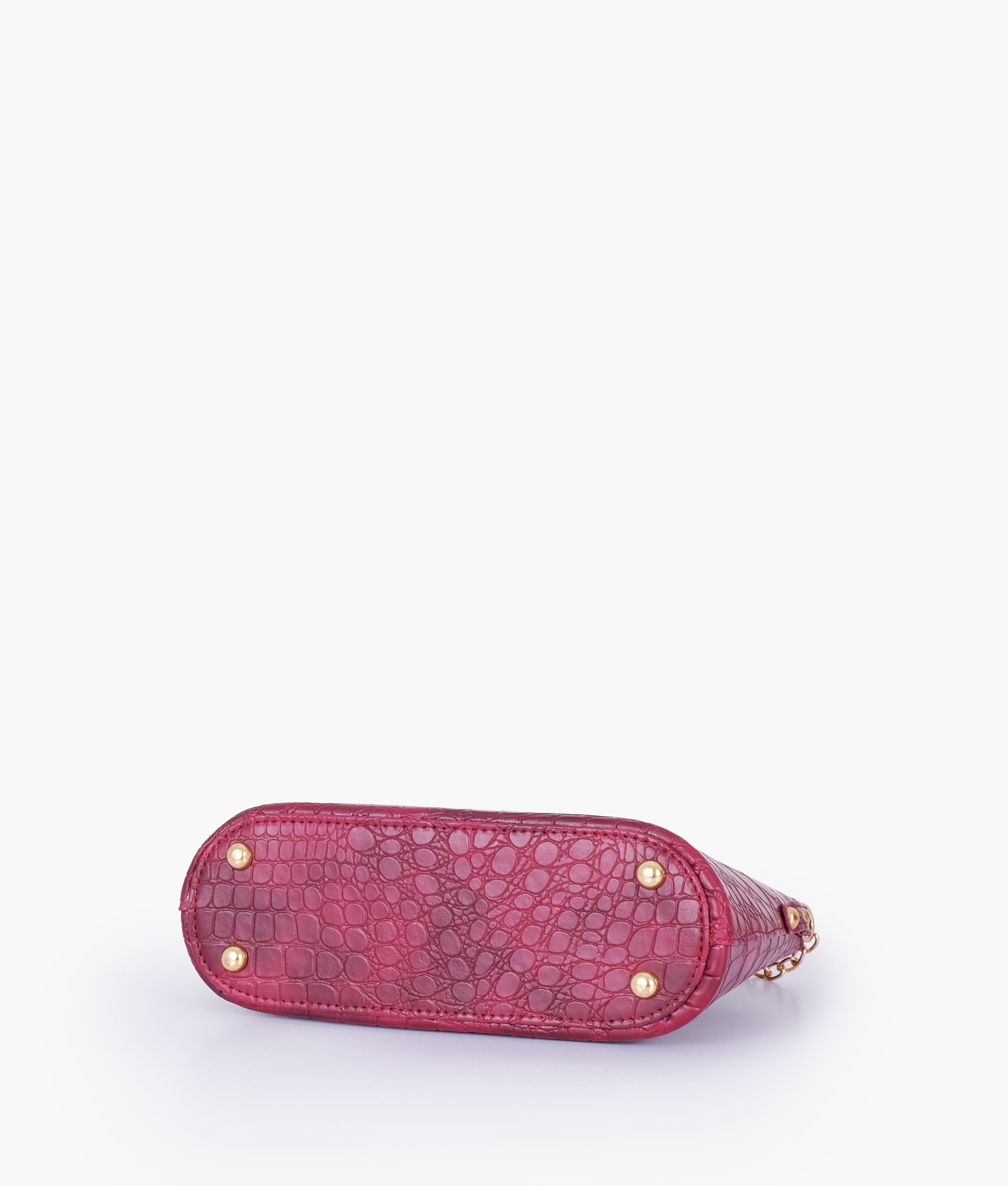 RTW Creation - Burgundy crocodile with chain strap cross-body bag