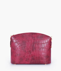 RTW Creation - Burgundy crocodile with chain strap cross-body bag