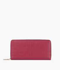 RTW Creation - Burgundy crocodile pattern wallet
