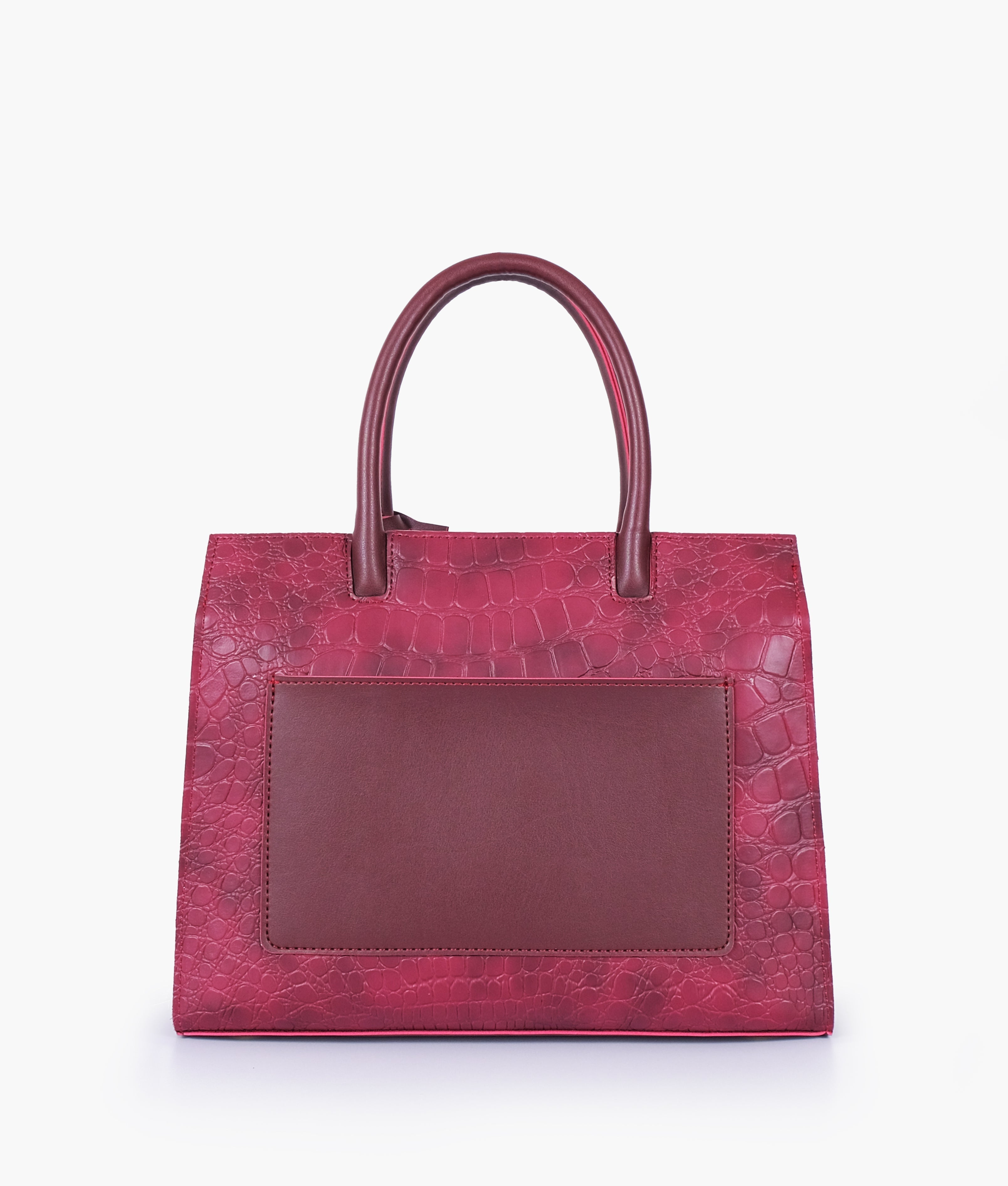 RTW Creation - Burgundy crocodile vintage handbag
