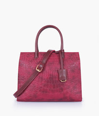 RTW Creation - Burgundy crocodile vintage handbag