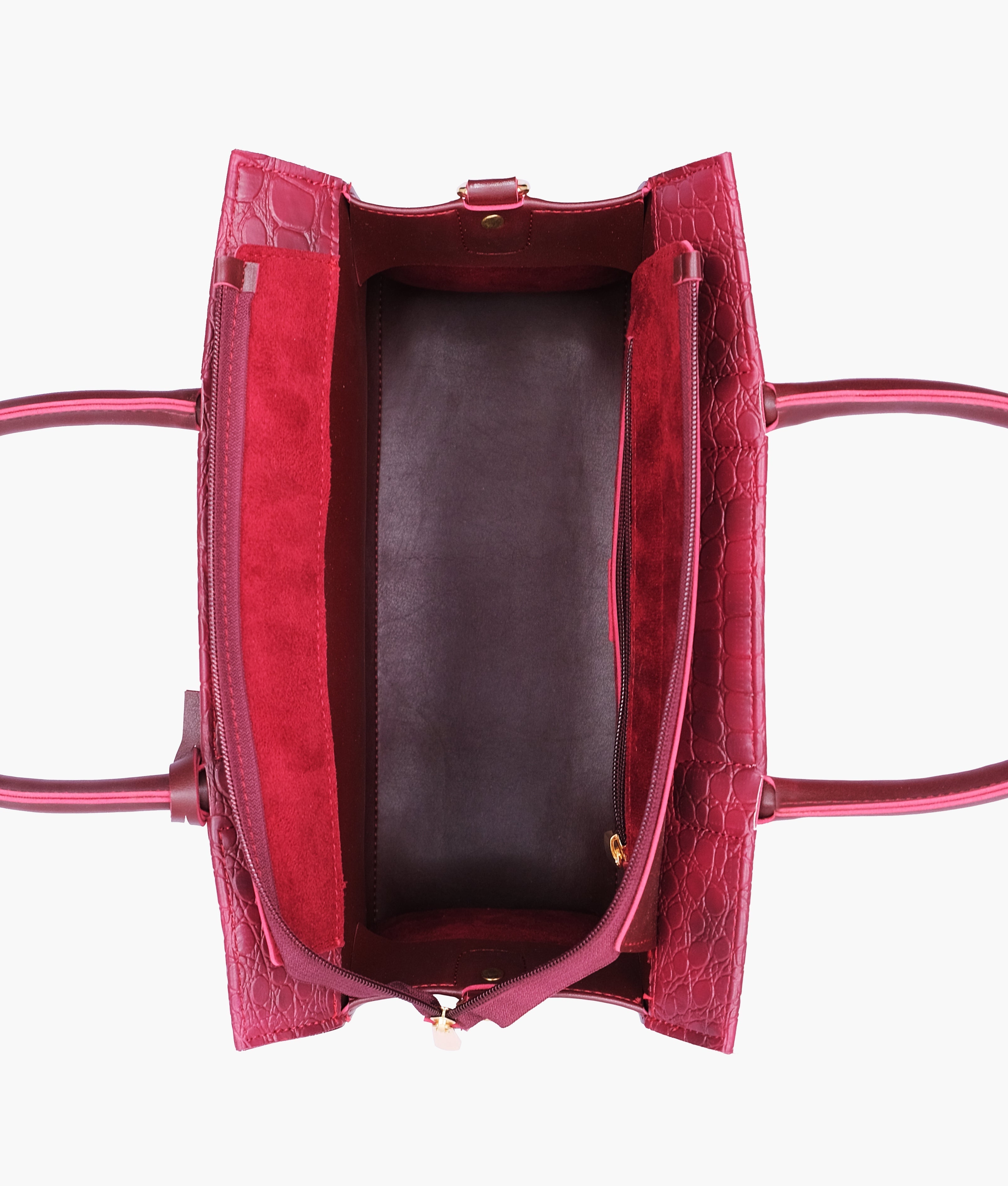 RTW Creation - Burgundy crocodile vintage handbag