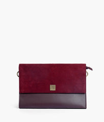 RTW Creation - Burgundy suede envelope shoulder bag