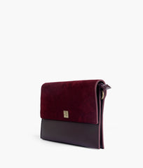 RTW Creation - Burgundy suede envelope shoulder bag