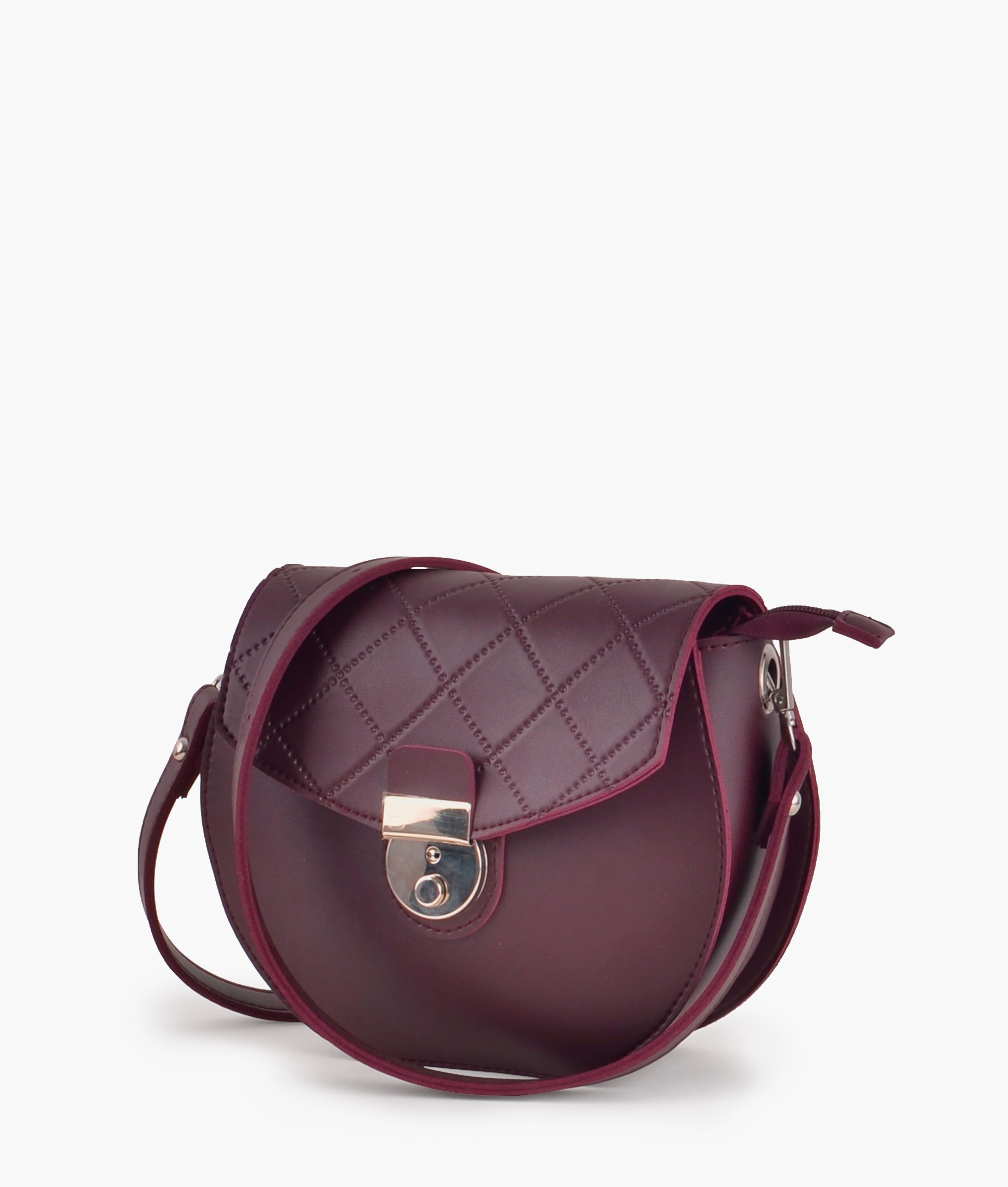 RTW Creation - Burgundy saddle bag with front lock