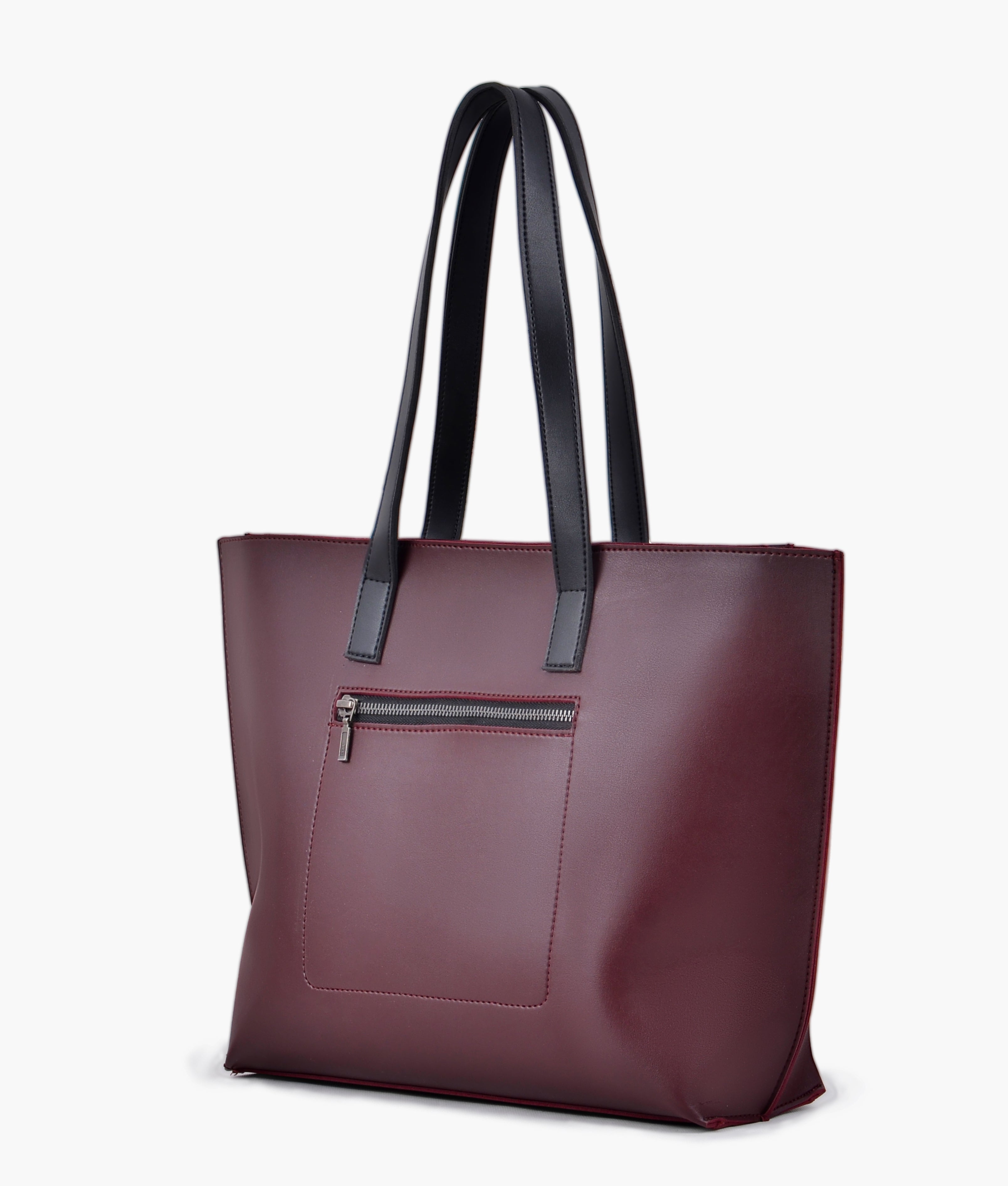 RTW Creation - Burgundy long handle tote bag