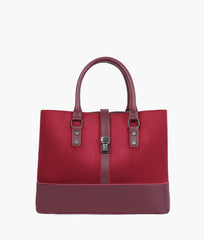 RTW Creation - Burgundy suede multi-compartment shoulder bag