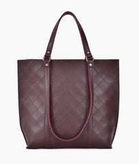 RTW Creation - Burgundy quilted tote bag