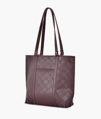 RTW Creation - Burgundy quilted tote bag
